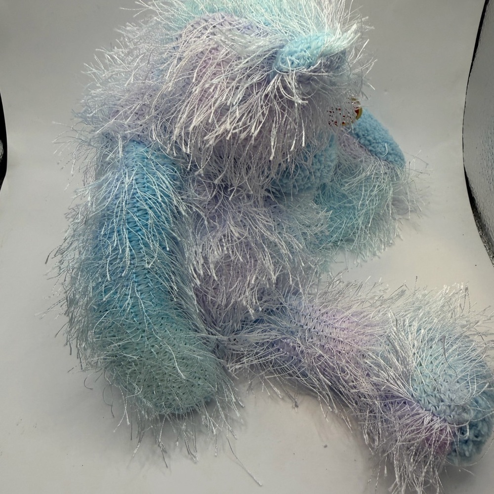 TY Punkies  Twizzles plush Fuzzy Blue and White Stuffed Bear 8” 2002 - Picture 9 of 10
